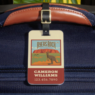 Australia   Ayers Rock Kangaroos Luggage Tag