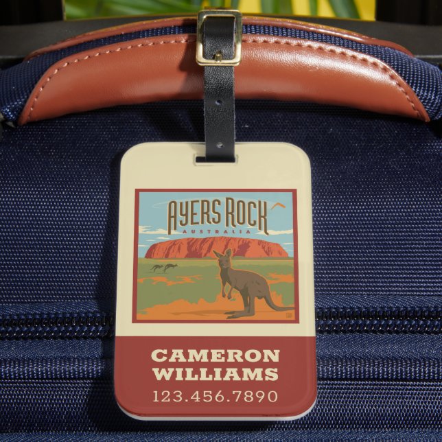 Australia | Ayers Rock Kangaroos Luggage Tag (Front Insitu 2)