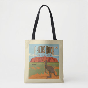Australia   Ayers Rock Kangaroos Tote Bag