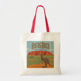 Australia   Ayers Rock Kangaroos Tote Bag