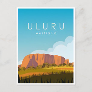 Australia Ayers Uluru Rock Vintage Travel Postcard
