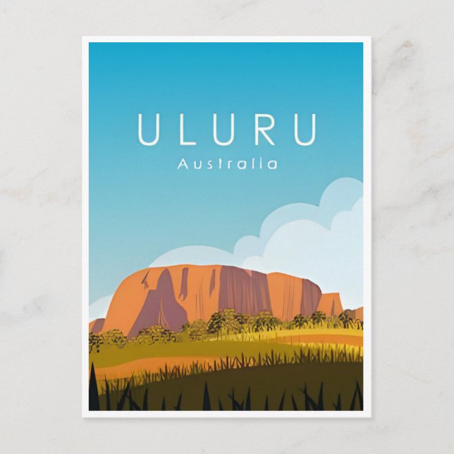 Australia Ayers Uluru Rock Vintage Travel  Postcard (Front)