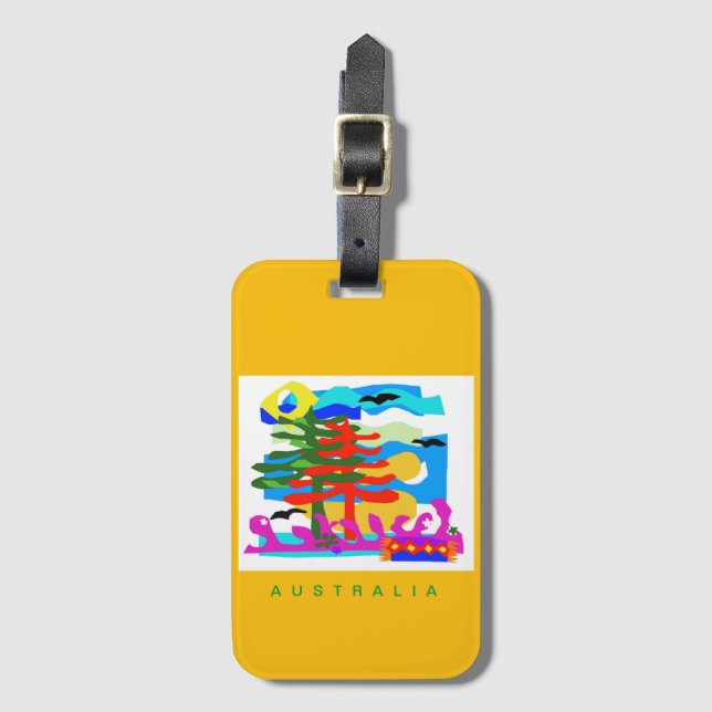 Australia - BEACHES - Sun & Surf- Green Luggage Tag (Front Vertical)