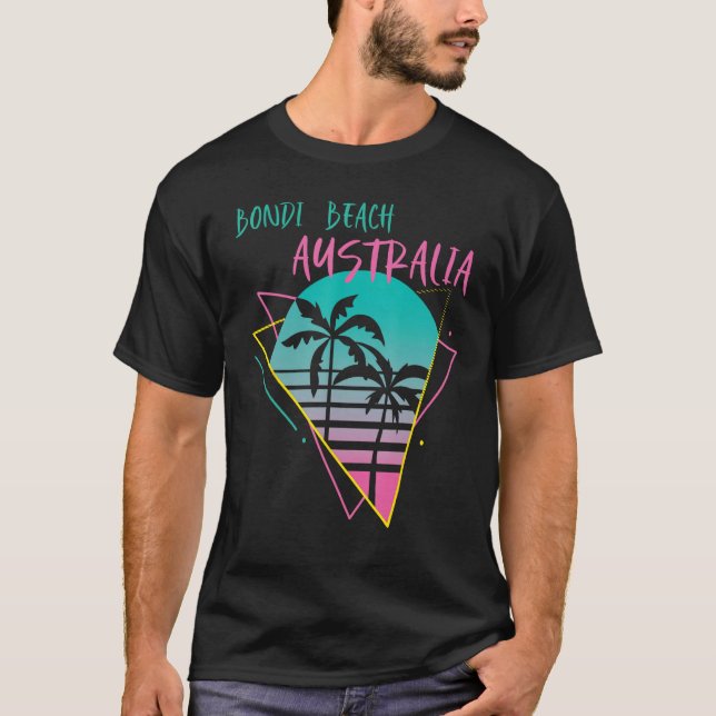 Australia Bondi Beach Palm trees Vacation Ocean Su T-Shirt (Front)