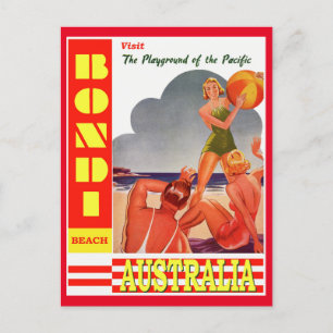 Australia Bondi Beach Vintage Travel Postcard