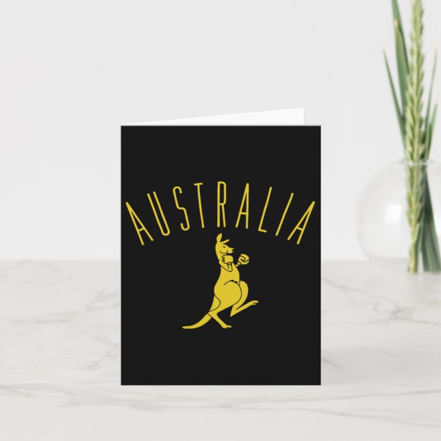 Australia Boxing Kangaroo  Card (Front)