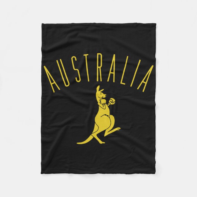 Australia Boxing Kangaroo  Fleece Blanket (Front)