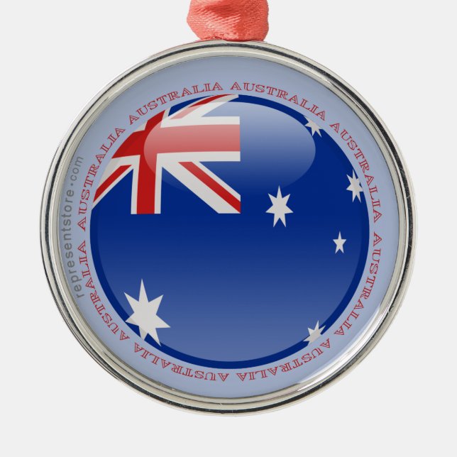Australia Bubble Flag Metal Tree Decoration (Front)