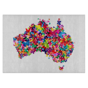 Australia Butterfly Map Cutting Board