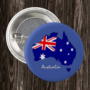 Australia button, map, patriotic Australian Flag 3 Cm Round Badge