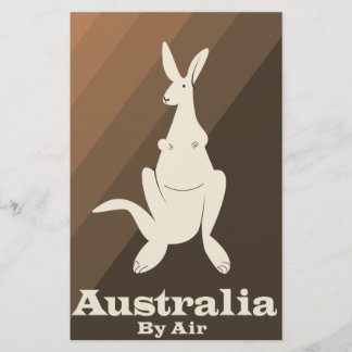 Australia By Air Kangaroo travel poster. Stationery