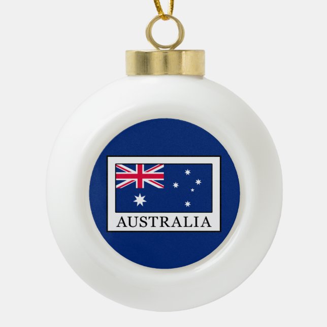 Australia Ceramic Ball Christmas Ornament (Front)