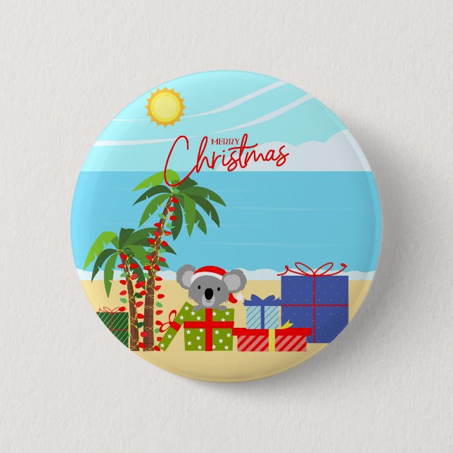 Australia Christmas 6 Cm Round Badge (Front)
