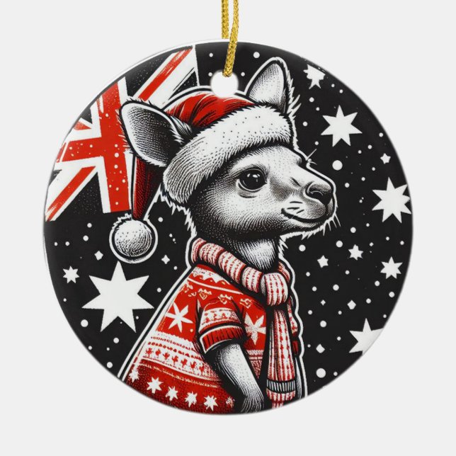 AUSTRALIA CHRISTMAS CERAMIC TREE DECORATION (Front)