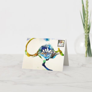 Australia City Skyline Travel Love Watercolor Holiday Card