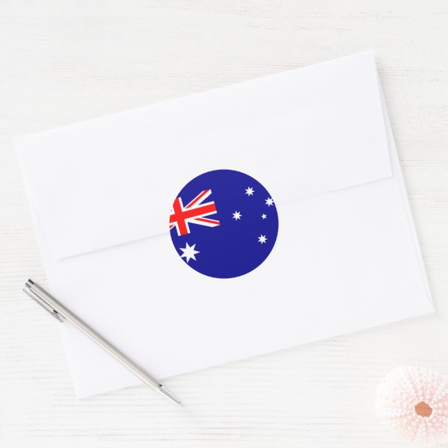 australia classic round sticker (Envelope)