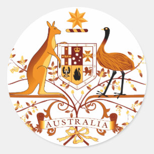 Australia COA Brown Classic Round Sticker