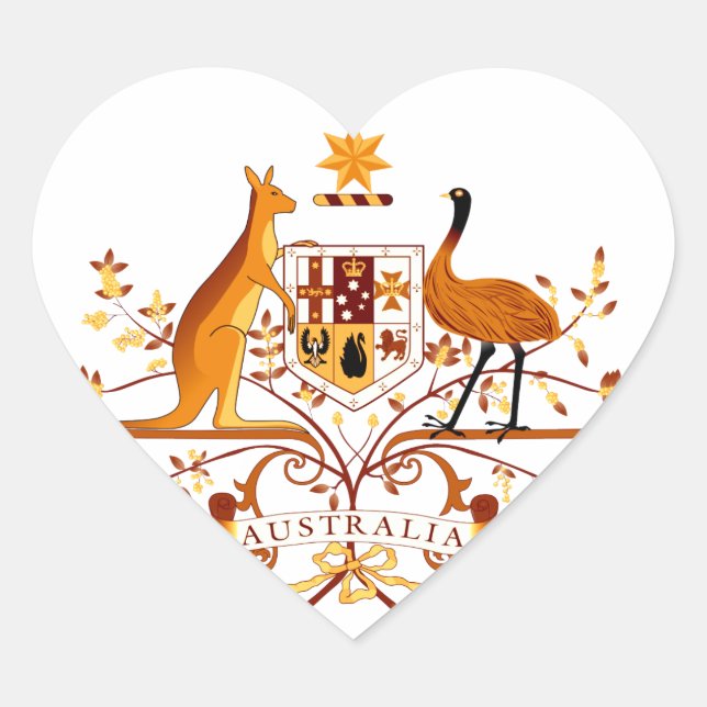Australia COA Brown Heart Sticker (Front)