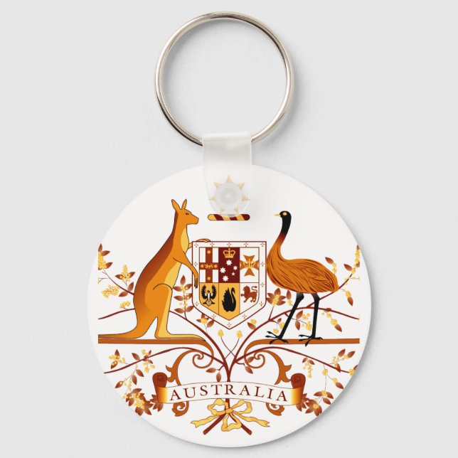 Australia COA Brown Key Ring (Front)
