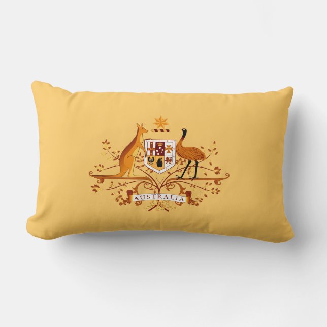 Australia COA Brown & Peach Pillow (Front)