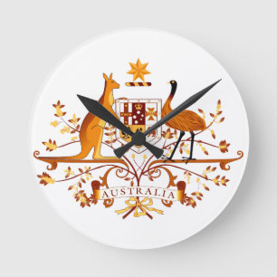 Australia COA Brown Round Clock