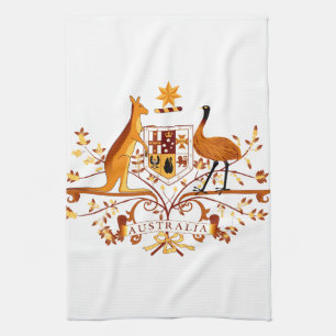 Australia COA Brown Tea Towel