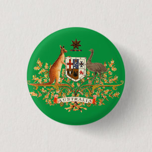 australia coat of arms 3 cm round badge