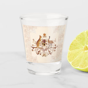 Australia Coat of Arms Brown Tint Shot Glass