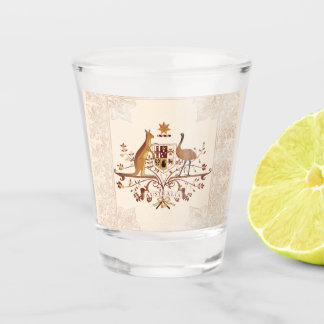 Australia Coat of Arms Brown  Tint Shot Glass