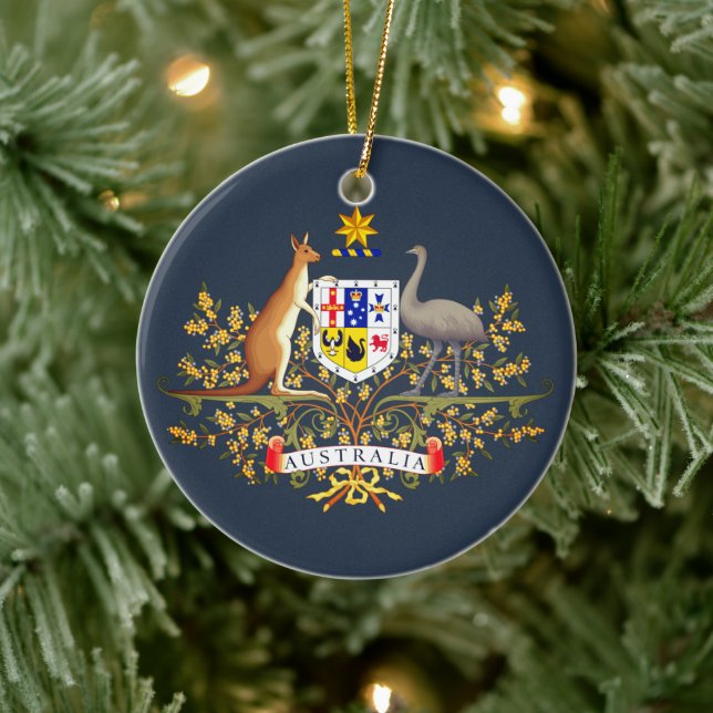 Australia Coat of Arms Ceramic Tree Decoration (Tree)