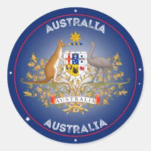 Australia Coat of Arms Circle Shape Classic Round Sticker