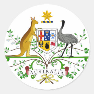 Australia Coat Of Arms Classic Round Sticker