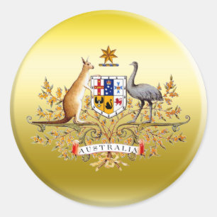 Australia Coat of Arms Classic Round Sticker