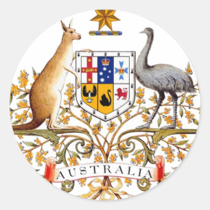 Australia coat of arms classic round sticker