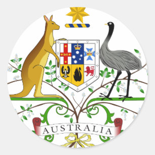 Australia Coat Of Arms Classic Round Sticker
