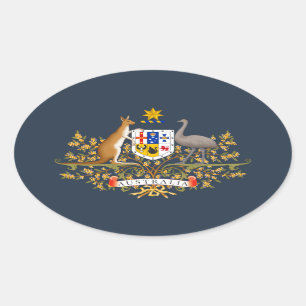 Australia Coat of Arms Oval Sticker