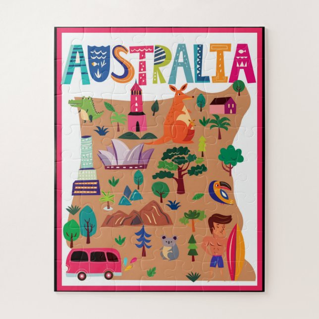 Australia colourful travel poster jigsaw puzzle (Vertical)