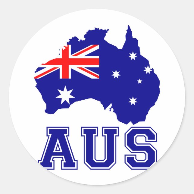 Australia Continent Classic Round Sticker (Front)