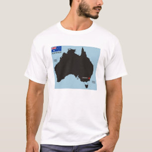australia country black map shape flag T-Shirt