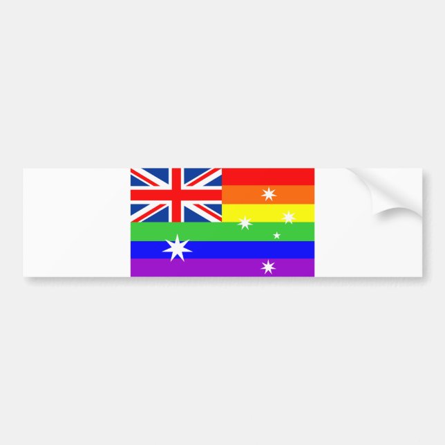 australia country gay proud rainbow flag bumper sticker (Front)