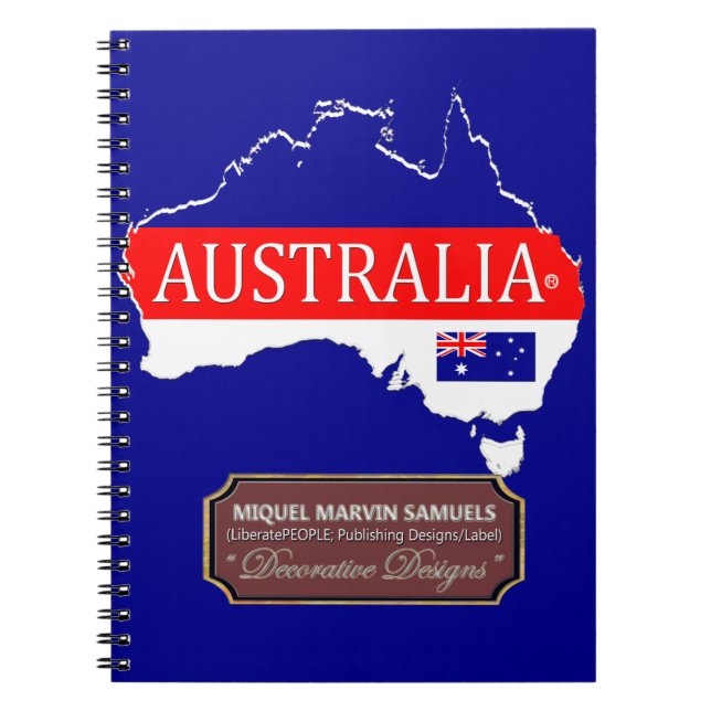 Australia country outline Flag Colours Modern Note Notebook (Front)