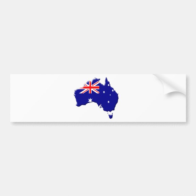 Australia country shape with flag bumper sticker (Front)