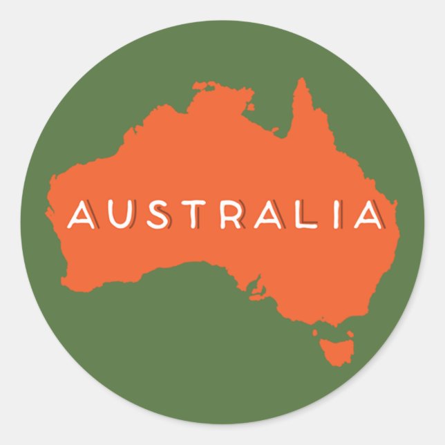 Australia Country Silhouette Classic Round Sticker (Front)