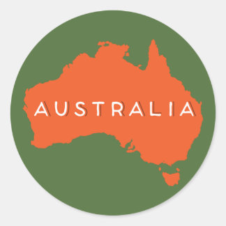 Australia Country Silhouette Classic Round Sticker