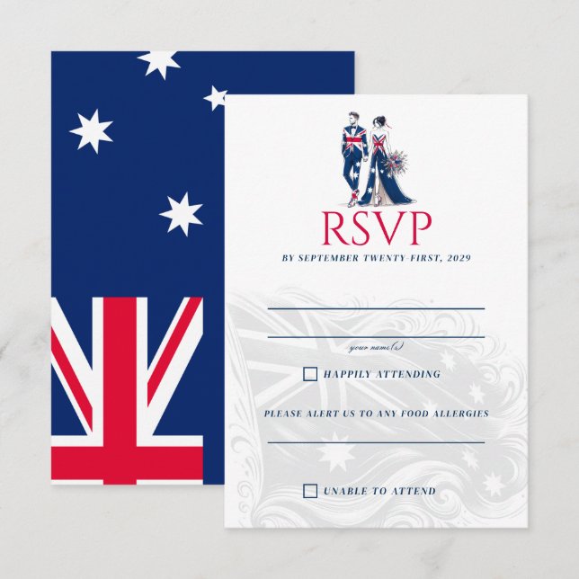 Australia Couple RSVP Card (Front/Back)
