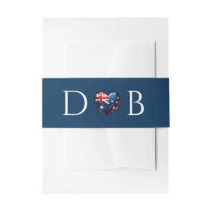 Australia Couple Wedding Invitation Belly Band