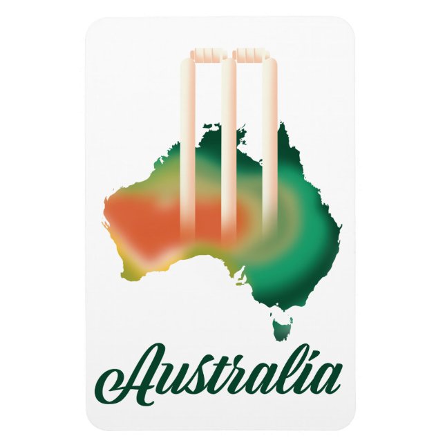 Australia Cricket map. Magnet (Vertical)