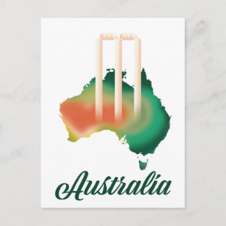 Australia Cricket map. Postcard