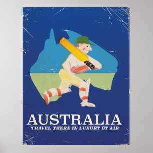 Australia Cricket Vintage travel poster