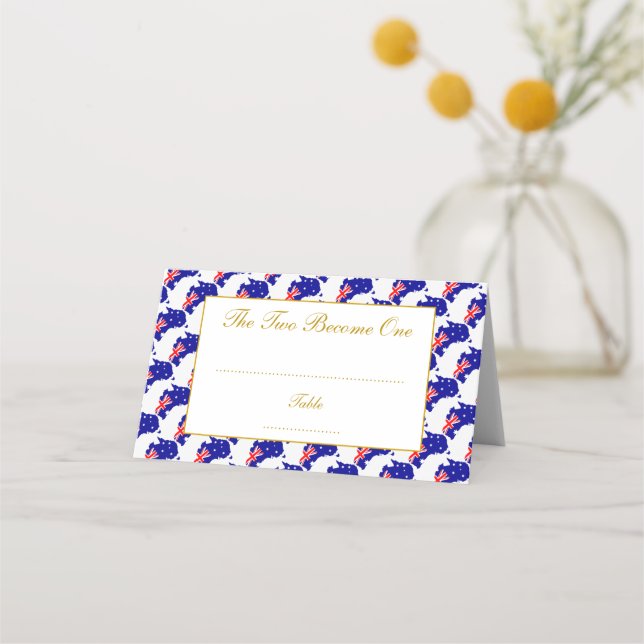 AUSTRALIA Customised Wedding Celebration Place Card (Front)